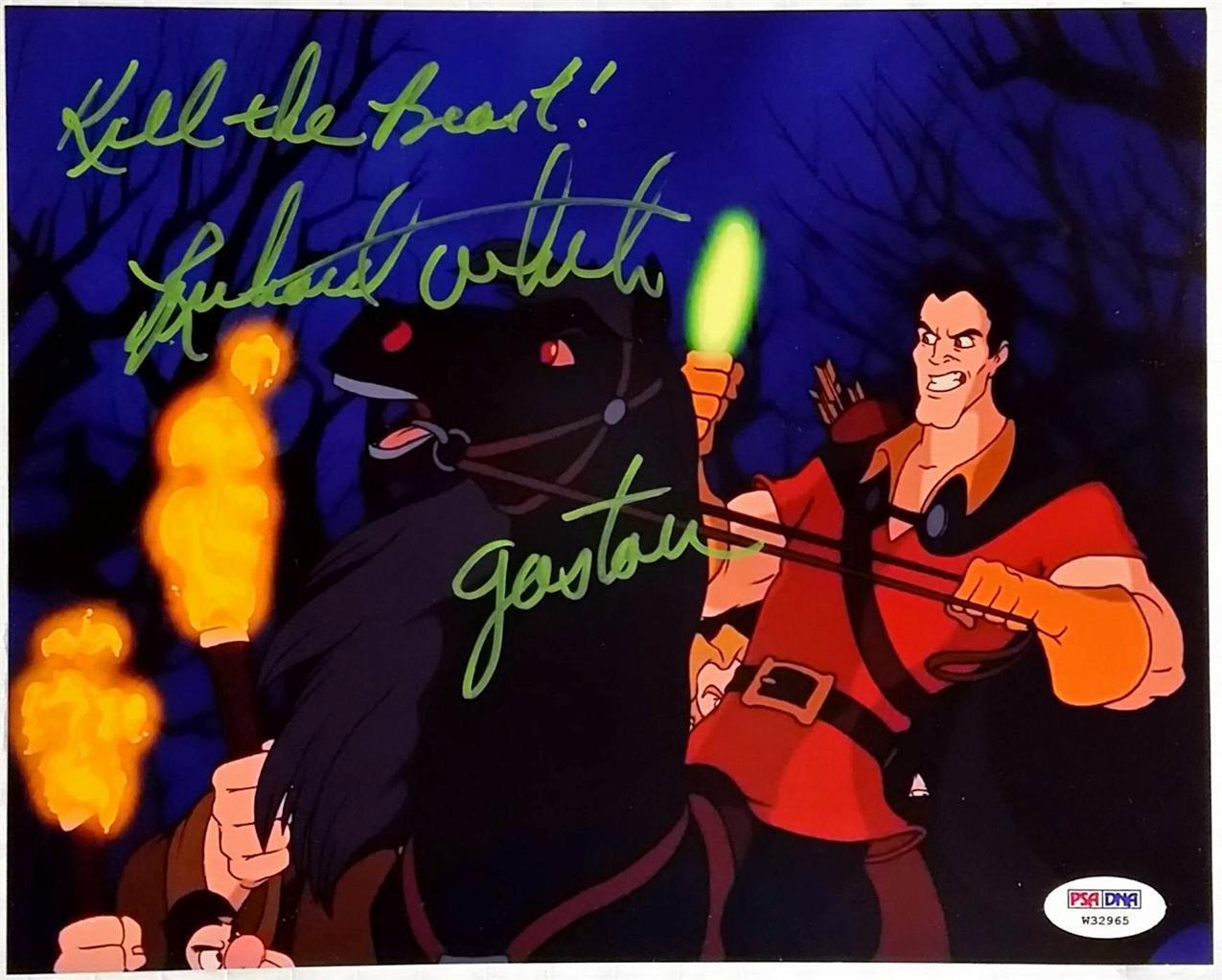 RICHARD WHITE Voice of Gaston BEAUTY AND THE BEAST Signed 8x10 Photo Poster painting PSA COA (A)