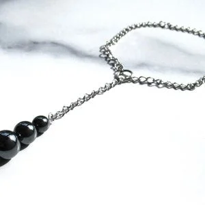 pornhint Pornhint Lasso Cock Ring Lariat Loop Bolo Penis Head Harness Dick Jewelry Penis Ring orgasm control Dangle male chastity 6/8/10 hematite cairn trio