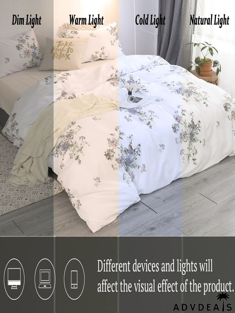 Flower Print Bedding Set Without Filler
