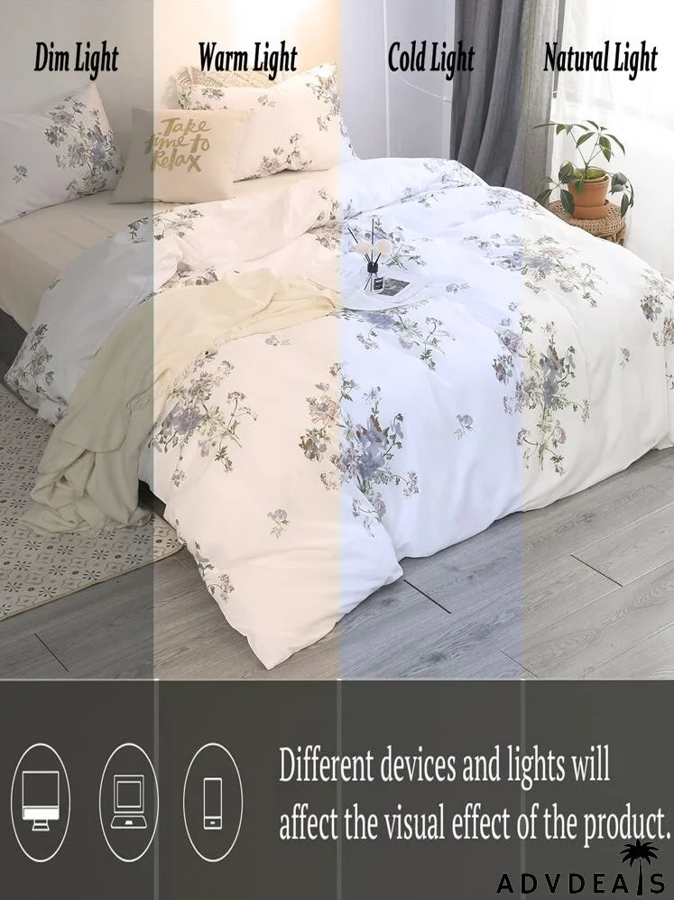 Flower Print Bedding Set Without Filler