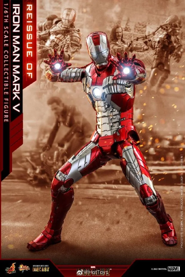 【IN STOCK】Hottoys Iron Man 2 MMS400D18 Mark V 1/6 scale Action Figure