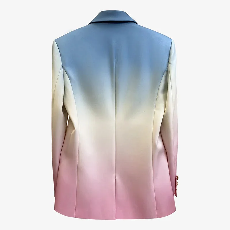 Oocharger Patchwork Hit Color Blazer For Women Notched Long Sleeve Casual Blazers Female 2023 Spring Fashion New Clothing