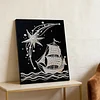 DIY Pearl Painting Sailboat for Home Wall Decor with Frame(40x30cm)