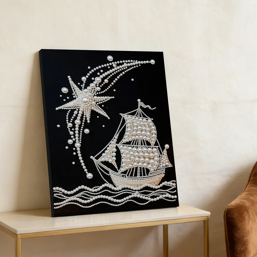 Sailboat - DIY Pearl Diamond Art Kit With Frame 30*40cm