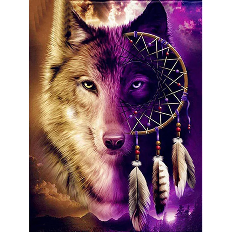 5D DIY diamond painting full circle diamond wolf