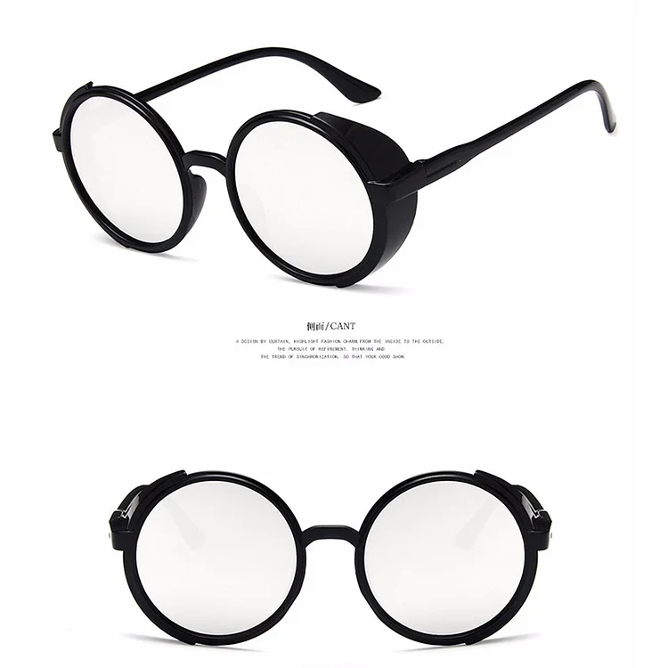 Demandernyc New Steampunk Sunglasses for men Oval Small Sunglasses Clear Classic UV400 Sun Glasses Trends forTransparent Shades for Women