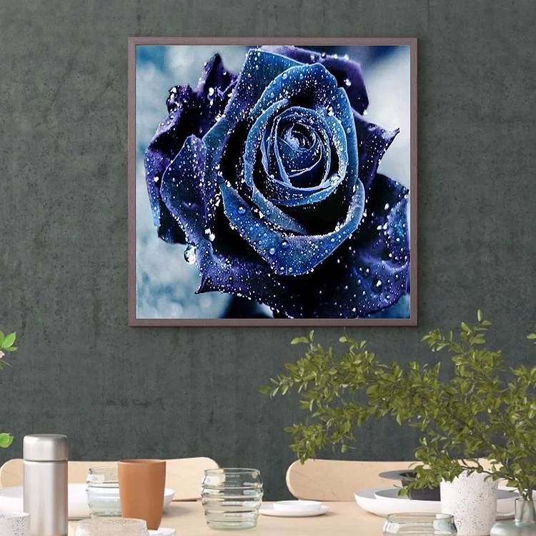 Diamond Art Flowers,5d Full Drill Paint With Diamond Painting Purple Rose  Kit For Adults Painting By Number Kits Home Wall Decor (11.8x11.8inch)