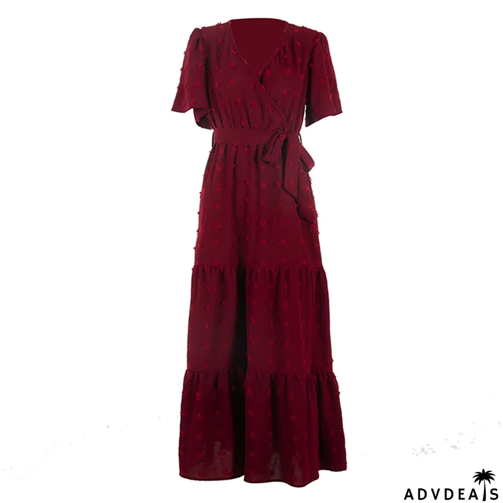 Women's Elegant V Neck High Waist Camisole Casual Fashion Maxi Dress