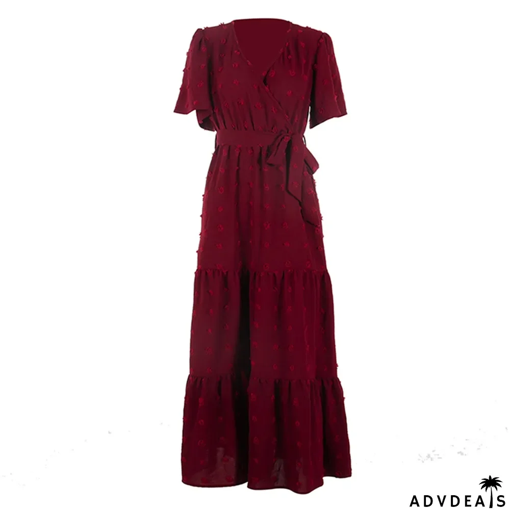 Women's Elegant V Neck High Waist Camisole Casual Fashion Maxi Dress