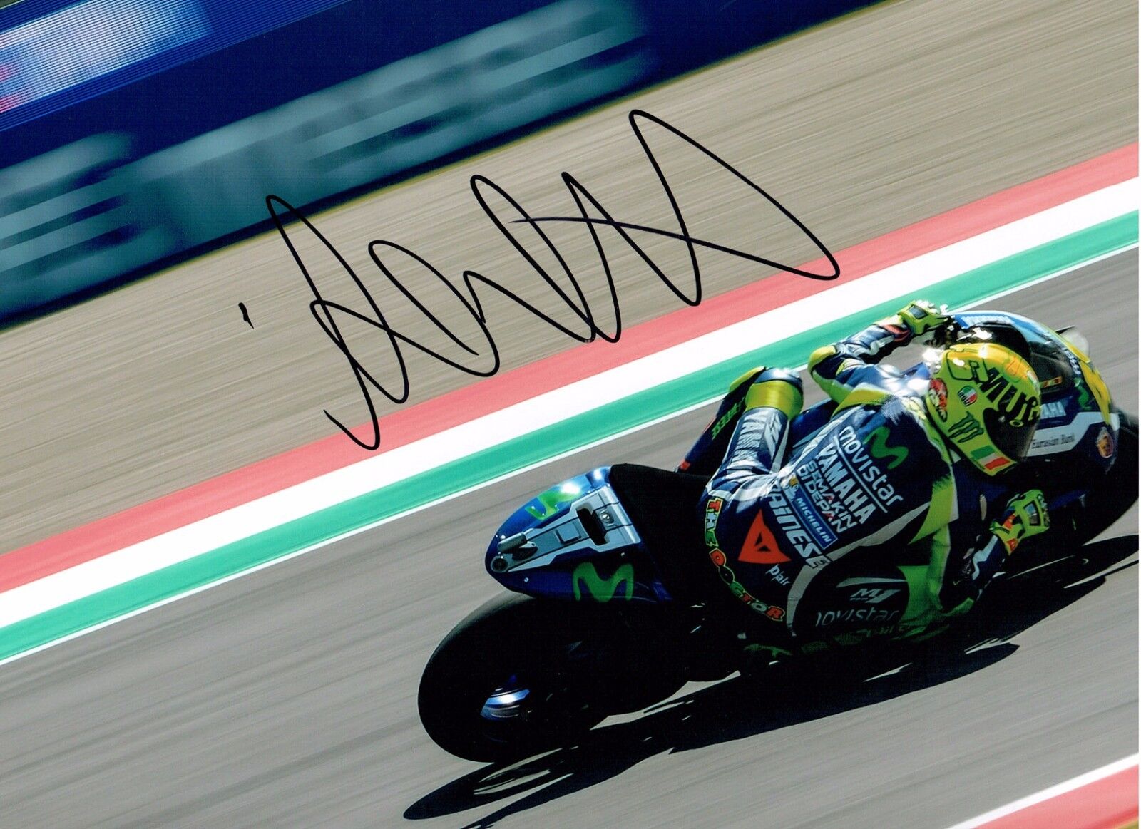VALENTINO ROSSI Autograph SIGNED 16x12 RARE Yamaha Photo Poster painting AFTAL COA VALE