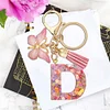 DIY Pink Tassel Ring Letter Butterfly Keychain