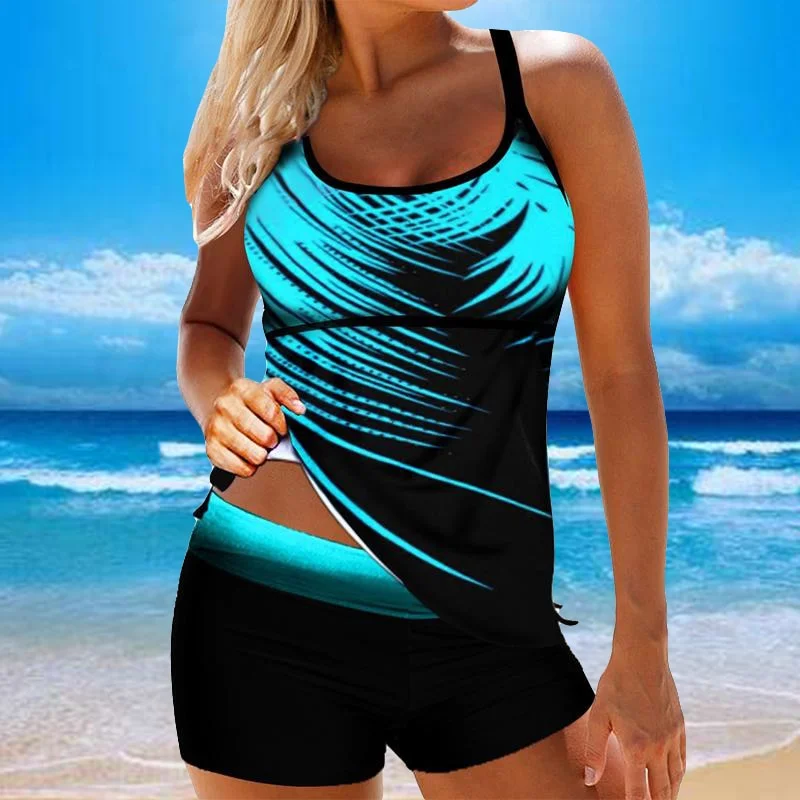 Women Backless Tankini Swimwear Plus Size 8XL Beach Back Tie Female Bathing Suit Sexy Fashion Tankini Shorts Swimming Suit