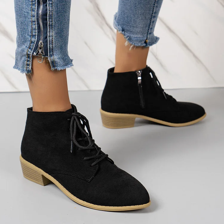 Fashion women's boots solid color low-cut ready-made women's short boots