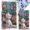 Chat et fleur - perceuse ronde peinture diamant - 40*70cm (grande taille)