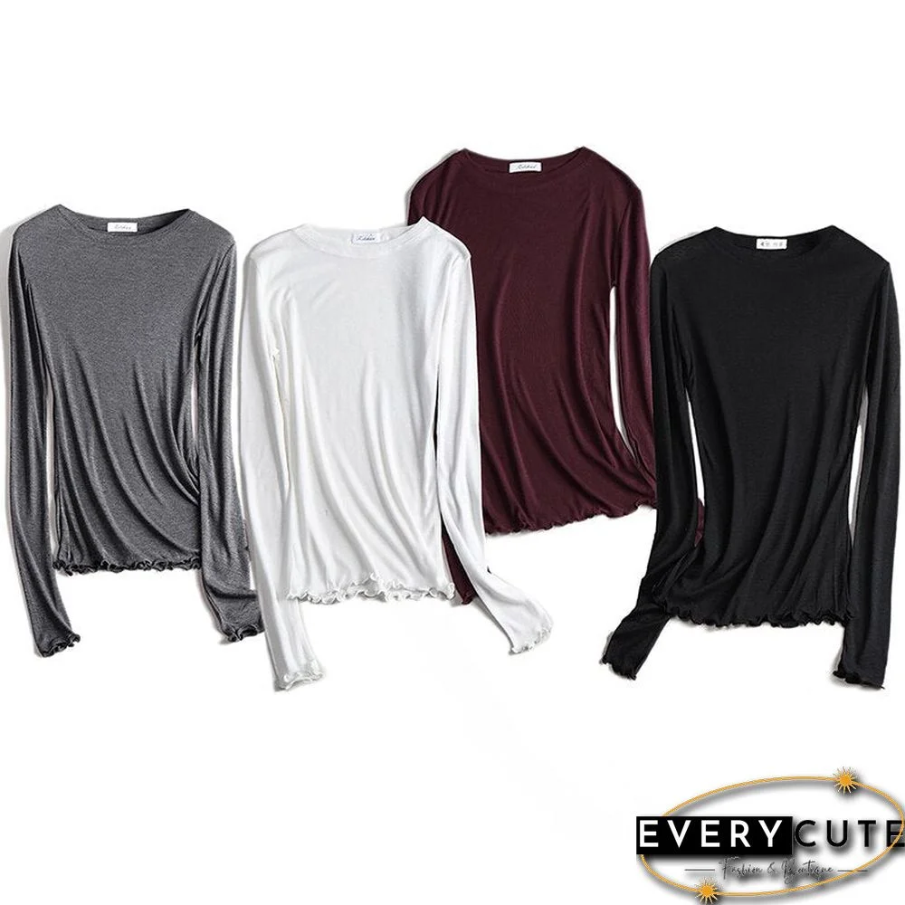 Christmas Gift Slim Sexy Thin T-shirt See Through High Elasticity T Shirt Women Long Sleeve Tshirt Summer Tops Korean Fashion Clothing To