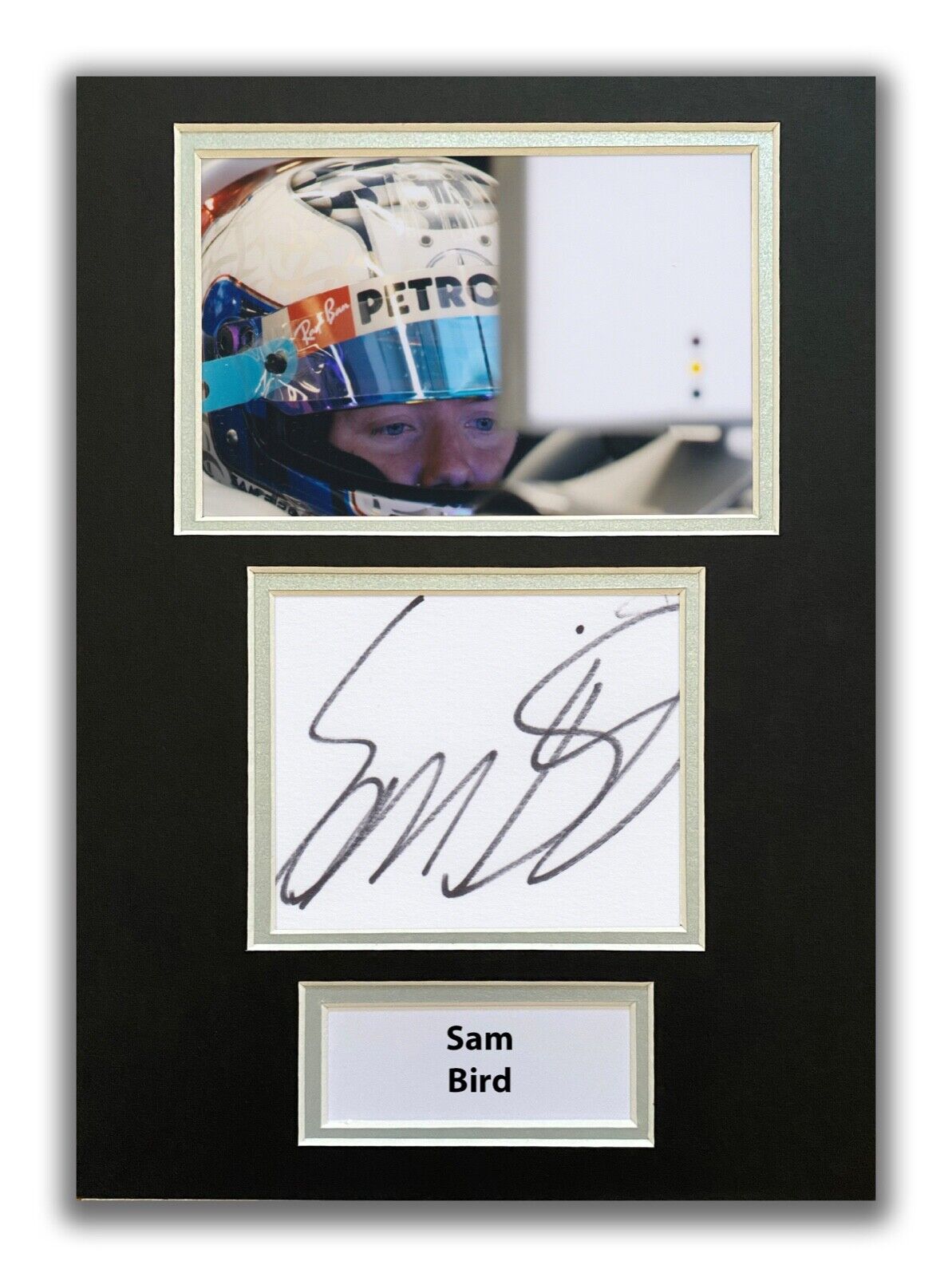 SAM BIRD HAND SIGNED A4 MOUNTED Photo Poster painting DISPLAY - MERCEDES - F1 AUTOGRAPH.