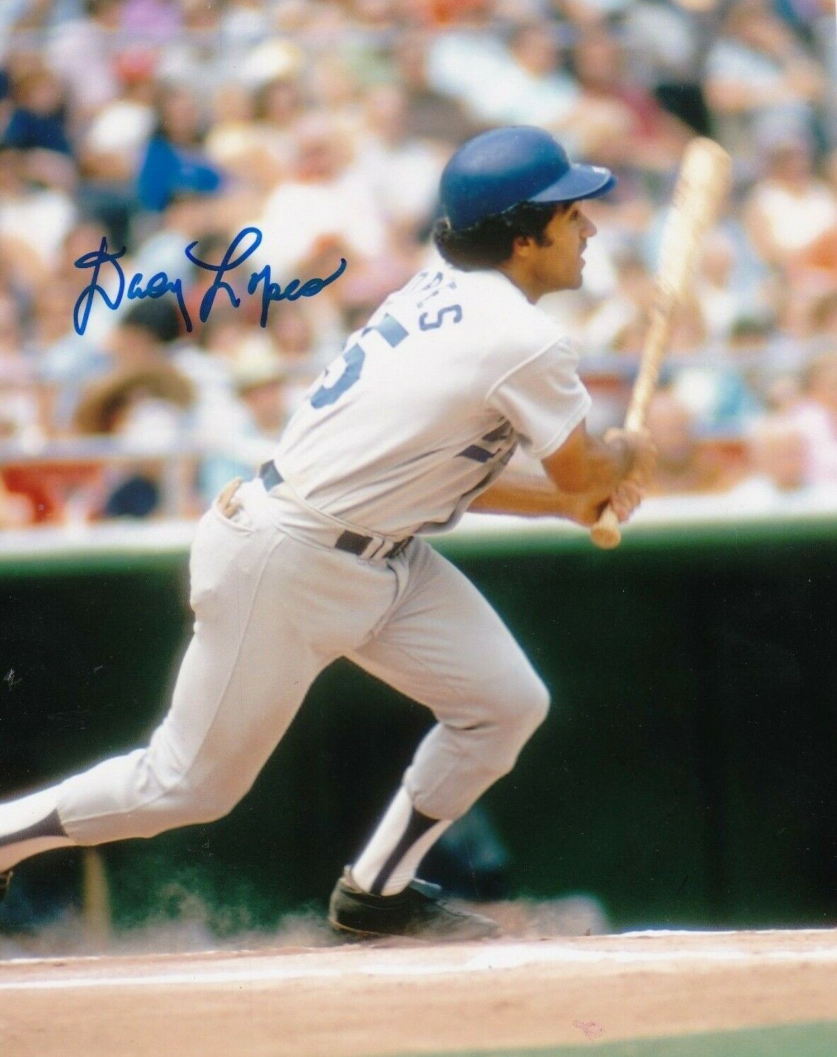 DAVEY LOPES LOS ANGELES DODGERS ACTION SIGNED 8x10