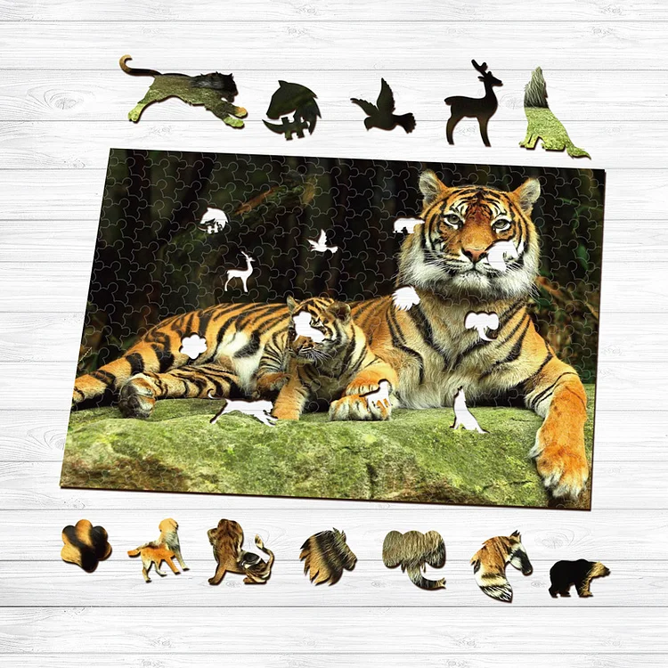 Ericpuzzle™ Ericpuzzle™Tiger Father And Son Wooden  Puzzle