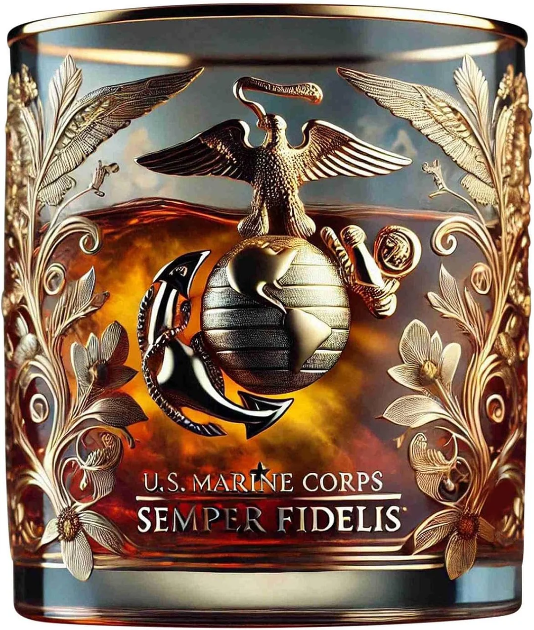 Patriotic Veteran Tribute Glass – Timeless Honor for American Heroes