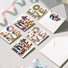 6pcs Diamond Painting Love Independence Day Greeting Card with Envelope for Family Friends Holiday Gift Congratulations