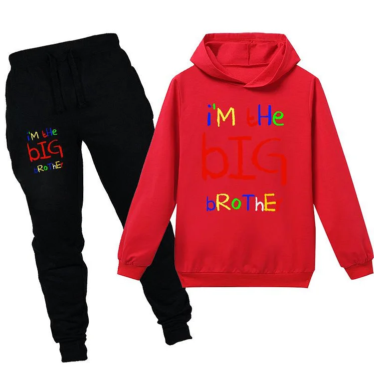 Mayoulove Kids I'm The Big Brother Hooded shirt  2pcs-Mayoulove