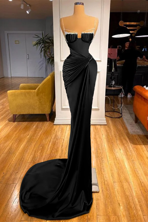 Miabel Spaghetti-Straps Mermaid Dark Green Prom Dress