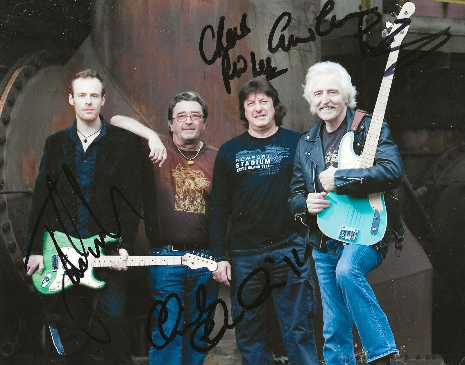 Ten Years After band REAL hand SIGNED Photo Poster painting COA Chick Ric Leo Joe + Proof