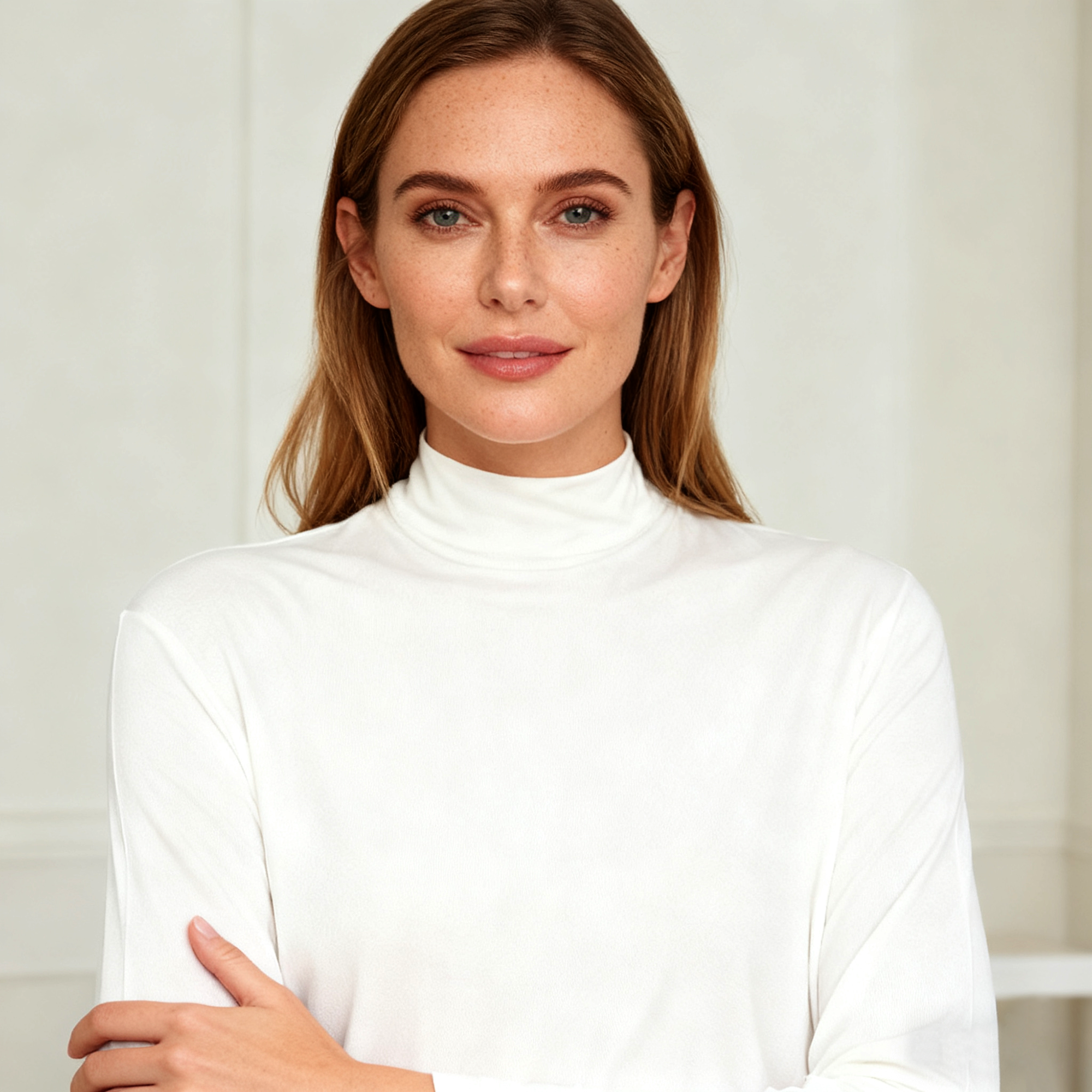 Women's Half Turtleneck Silk Base Layer REAL SILK LIFE