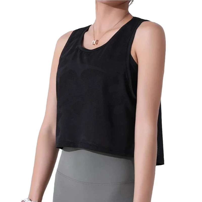 Churchf Churchf Run Lovely Sports Small Vest Female Round Collar Female Camouflage Spot Running Fitness Yoga Sleeveless Jacket