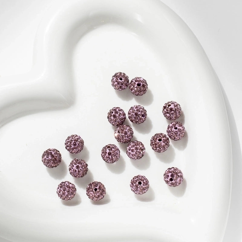 1 Piece Chinoiserie Solid Color Rhinestone Soft Clay Knitting Jewelry Accessories