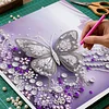 (Pre-Framed)Purple Butterfly-Special Shape Diamond Painting Kit(25x25cm)