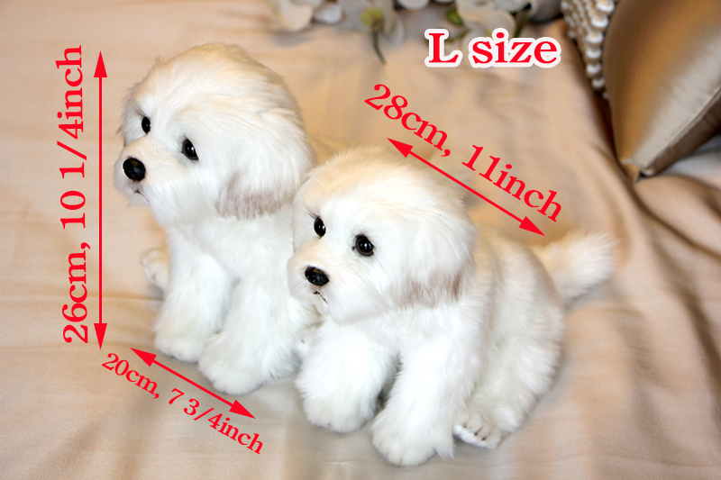 Tegooe Realistic White Fluffy Puppy Stuffed Animal Doll - Simulation Pet Plush Toy