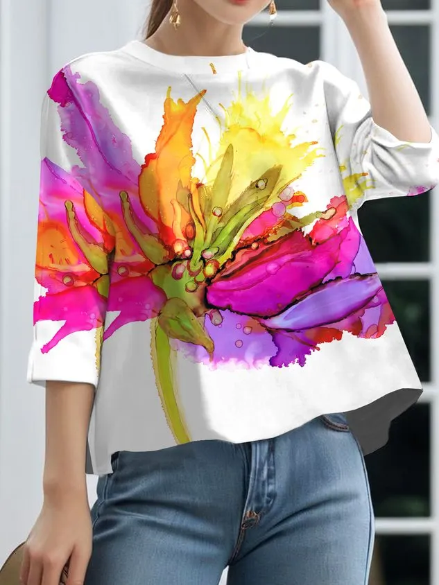 Jersey Casual Crew Neck Shirt mysite idetrend
