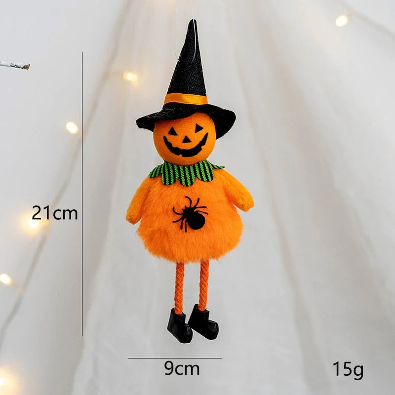 Xpoko Halloween Decoration Pumpkin Ghost Witch Black Cat Pendant Bar Haunted House Hanging Oranment Happy Halloween Day Ghost Festival