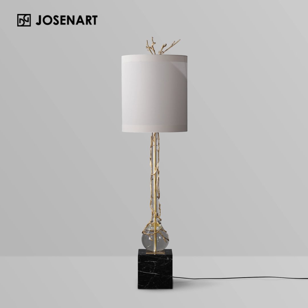 Crystal Cylindrical Column Floor Lamp