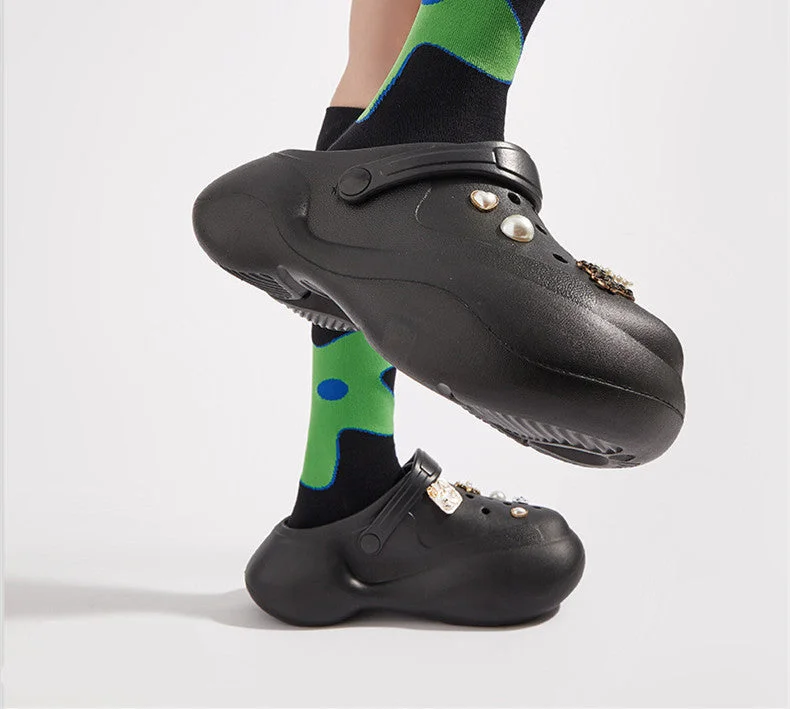 Love Home Hole Shoes Wear Sandals Outside In Summer Women's Thick Soled Increased EVA Home Shoes Personalized Decorative Beach