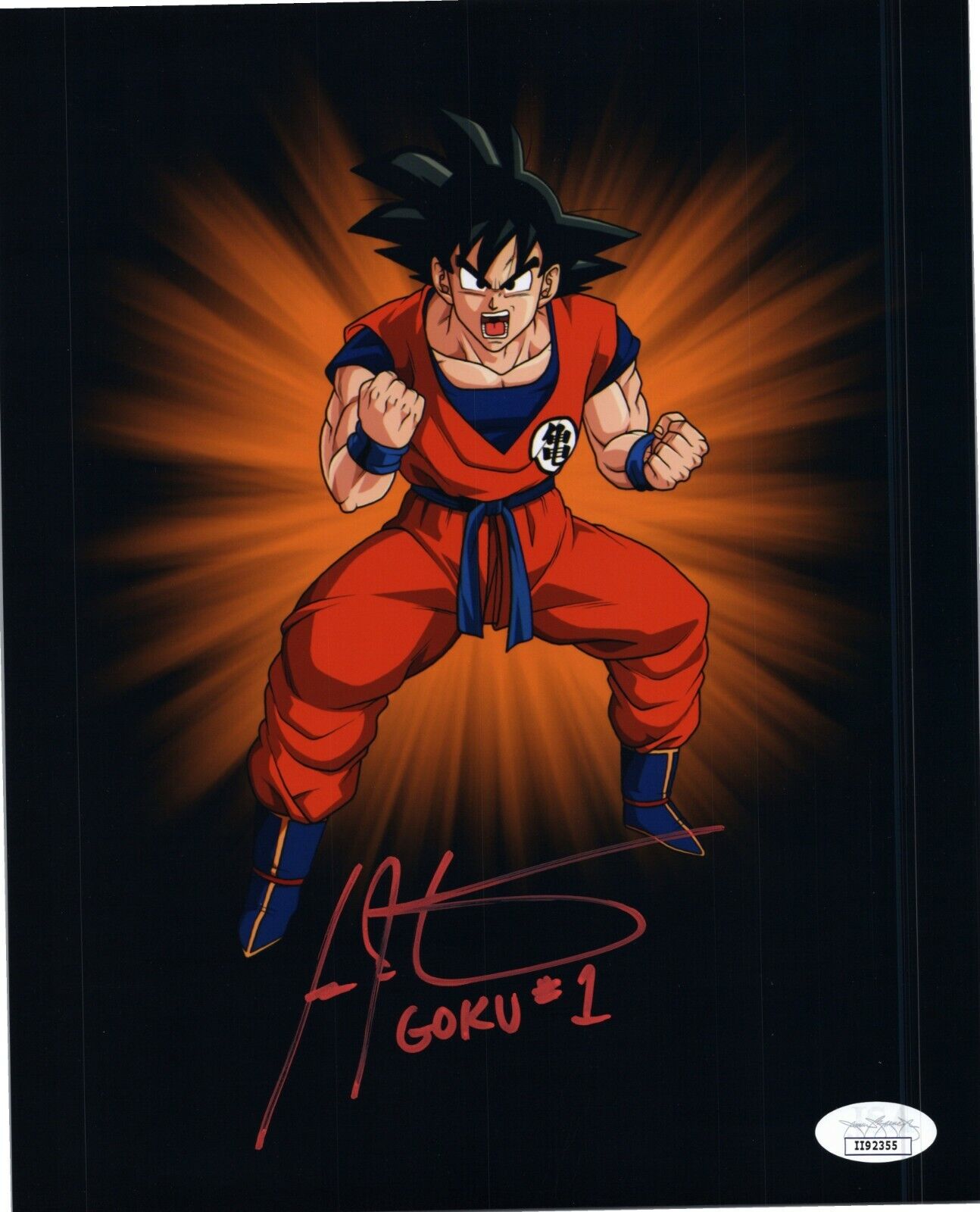 IAN JAMES CORLETT Auth. Hand-Signed DRAGON BALL Z -Goku