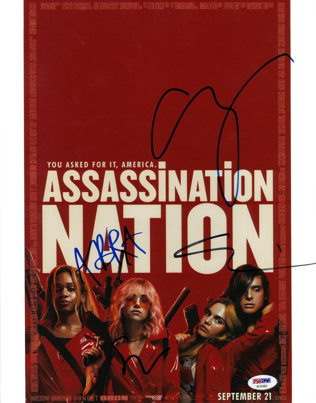 Assassination Nation Multi Signed Autographed 11x14 Photo Poster painting 4 Sigs PSA/DNA#AF03493