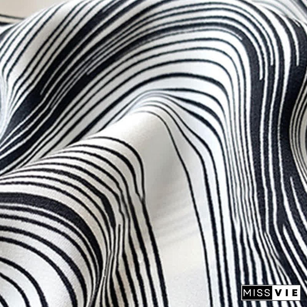 Colorblock Stripe Print Lapel Shirt Workwear