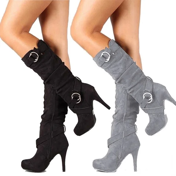 Stretch Slim Thigh High Boots Sexy Fashion Over The Knee Boots High Heels Woman Shoes