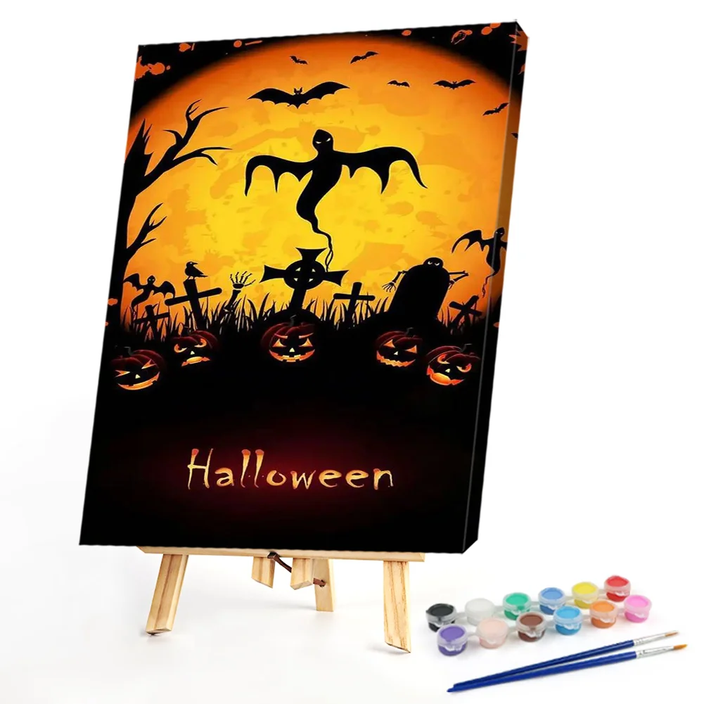 Halloween Pumpkin Ghost - Paint By Numbers(40*50CM)