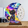 Black Cat Diamond Painting Unique Wooden Rotating Calendar for Home Office