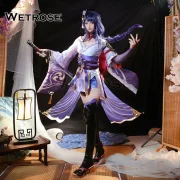 [Wetrose] In Stock Raiden Shogun SSR Genshin Impact Cosplay Costume Electro Archon Ei Райдэн Leather Latex Socks Shoes Wig Full Set