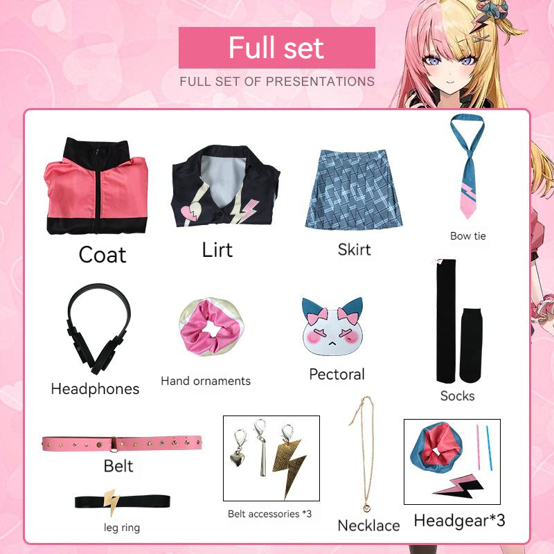 [Wetrose] In Stock Kotoka Torahime Nijisanji EN 7th Generation Vtuber XSOLEIL Cosplay Costume Wig Full Set
