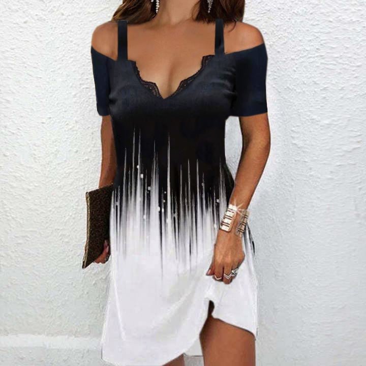 Dreamy Black and White Mini Dress