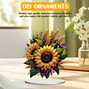 (US Local)Flower Double Sided Effect Table Top Diamond Painting Desktop Ornaments Kit (Sunflower A)