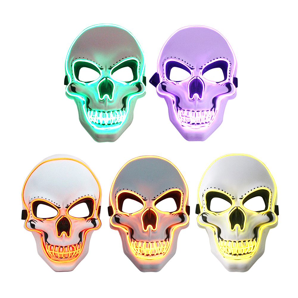 

Glowing Halloween Skull Shape Cold Light Horror Skeleton Face Cover, 501 Original