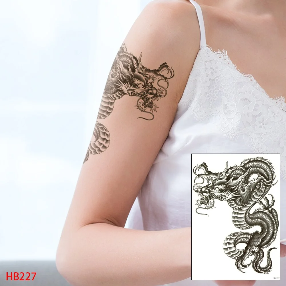 Sdrawing Transfer Waterproof Temporary Tattoos Sticker,Fake,Women Men Wolf,Skull,Eagle,Black Dragon,OWL,Beauty Body Art,Sexy Makeup