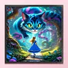 Alice And The Cheshire Cat-11CT Stamped Cross Stitch 40*40cm