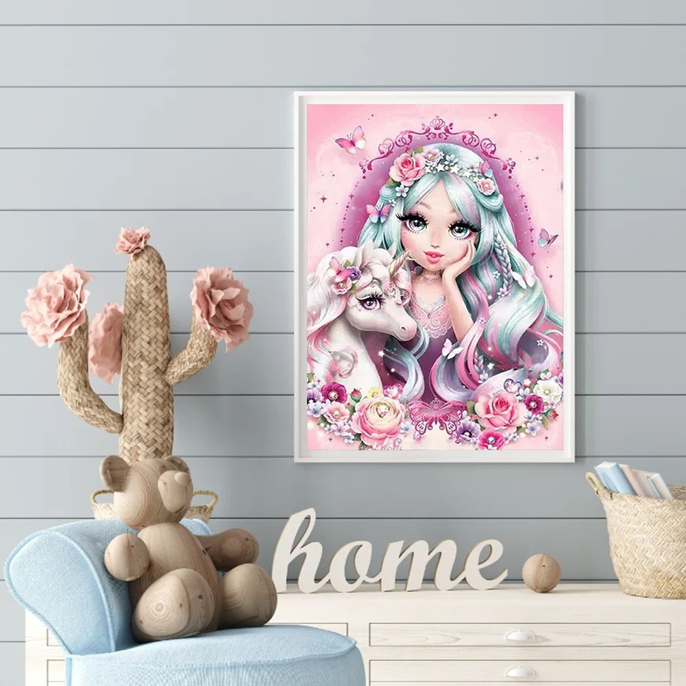 Full Square Diamond Painting 30*40cm - Unicorn Girl
